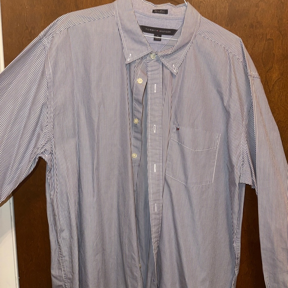 Tommy Hilfiger Men's Navy Pinstripe Shirt